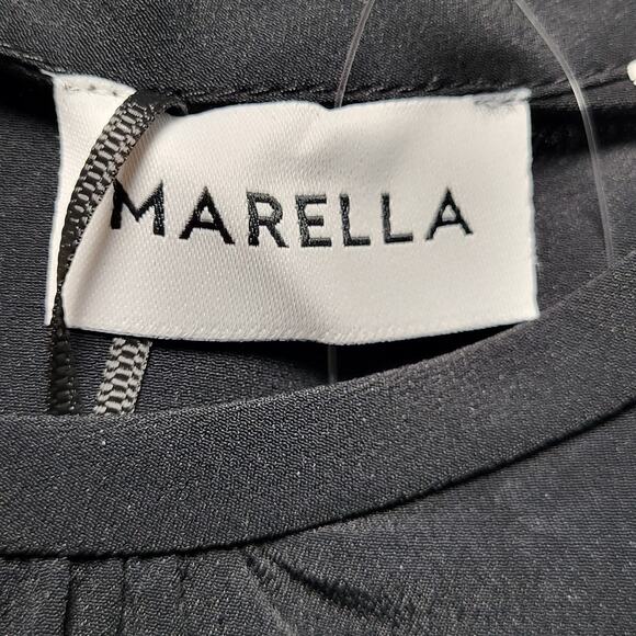 MARELLA Rivista Silk Crepe De Chine Blouse Removable Feather Cuffs NEW Size 8 - Picture 13 of 16